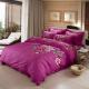 Purple Color Polyester Bed Set For Home Bedroom / Hotel Super Soft