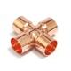 High Pressure Equal Tees Red Copper 4 Way Cross Tee Plumbing Tube