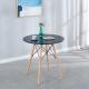 24.25Ibs MDF Dining Table Black Simple Round Dining Table 28.74In Height