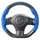 Custom Hand Stitching Carbon Fiber Blue Leather Steering Wheel Cover Wrap for Subaru WRX STI Levorg 2015 2016 2017 2018 2019