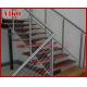Steel Cable Stair VK88SC   304 Stainless Steel  Handrail  Treed American Oak Carbon Powder-coate Aluminum Wooden