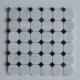 Arabescato Carrara White Italian Stone Mosaic Tile With Octagon Black Dots