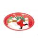 Round Christmas Print Serving Tin Trays