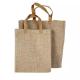 Pu Handles 100% Burlap Fabric  Jute Tote Bags BSCI Approved
