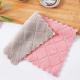 Customized Fluffy Coral Fleece Kitchen Wipe Cloth Tea Towels pink