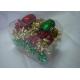 Metallic , PET and polyester shining Gift Wrap Ribbon set with christmas tinsel