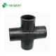 Water Supply Pn16 HDPE Cross Fitting with Round Head Code and 45deg Lateral