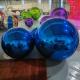 Double Layer Reflective PVC Hanging Resuable Blue Inflatable Mirror Ball For Event