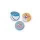 Round Compact Cosmetic Pocket Mirror ABS Cute Pattern Portable