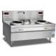 Double Burner Induction Chinese Wok Stove For Cafeteria / Snack Bar