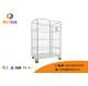 Four Side Logistics Trolley Transports Foldable Frame Metal Security Wire Mesh Trolley