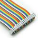 2.54mm Pitch 16 Pin PCI Flat Ribbon Cable Female to Female Rainbow Color