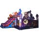Hallowmas Bouncer Double Slide Scared Inflatable Ghost Jumping Castle With Digital Printing