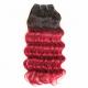 Pre-Colored 1B/Burg Deep Wave Brazilian Hair 100% Human Hair Bundles Remy Hair Weave