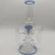 Clear Straight Tube Bongs Blue Transparent  12 - 18 Inches