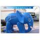 Lovely Blue Large Inflatable Elephant Inflatable Animals 0.45mm PVC For Exhibition
