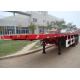 35T Payload 40ft 3 axles Flatbed Semi Truck Trailer with Tail Retractable Design for Container Shipment to save Freight