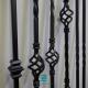 Iron Balusters Decorative Metal Post Single Basket With 1117.6mm 44 Height