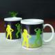 Matching couple mugs heat sensitive color changing mugs 300ml