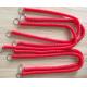 Long spring coiled lanyard chain w/2pcs small split rings end red color simple tool leash