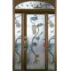 grape design style  of decorative glass panel in wooden door