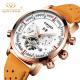 White Dial Skeleton Mechanical Watch  Multi Functional Auto Date