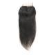 Smooth Long Human Hair Lace Closure / Silk Base Closure Weave Double Weft