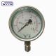 Industrial Custom bar psi kgf/cm2 pressure gauge stainless steel shock proof glycerine manometer YTN-100H