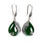 Thai Sterling Silver Green Chalcedony Drop Retro Earrings (E170619GREEN)
