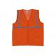 120GSM Knitted Fabric High Visibility Orange Safety Vest For Night Road Work