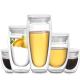 Heat Proof Clear Double Wall Glass Cup Customized Logo / Capacity Round Shape