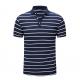Multicolor Striped OEM Polo Collar T Shirt 100% Cotton