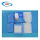 Blue SMS Nonwoven Angiography Drape Pack With Waterproof Protection