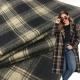 Tartan Check Woolen Plaid Tweed Wool Fabric Sustainable 600gsm