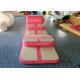 Pink Inflatable Air Track , Air Floor Gymnastics Mat No Noise During Training