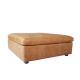 Chestnut Storage Foot Stool Leather Ottoman Foot Stool Double Stitching Plastic Legs