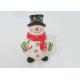Strong Dolomite Snowman Tealight Holder , Ceramic Christmas Candle Holders Earthenware
