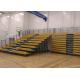 Wooden Retractable Indoor Bleachers Polymer Bench With Guardrail System