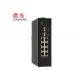 Black Din Rail Gigabit Ethernet Switch 4 1000m Sfp Fx Ports + 8 10/100/1000m Tx Ports
