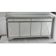 Europe Design Mirrored Sideboard Cabinet , 4 Doors Silver Mirrored Buffet Console