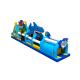 Ocean Theme Shark Fish Cartoon Inflatable Obstacle Courses Inflatable Bouncer Slide Playground For Outdoor