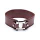 Custom 8 Inches Wine Red Leather Strap Bracelet with Stainless Steel Clasp for Women
