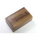 Dark Color Walnut Wood USB Drive With Sliding Lid Wooden Box Vintage Style 6 * 3 * 3cm