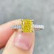 18K White Gold Lab Created Diamonds Engagement Ring 1.05ct Fancy Vivid Yellow