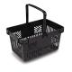 26L 500mm Black PP Plastic Shopping Baskets With Handles  For Supermarket