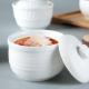 White Cookware Ceramic Pot Sets Used In Kitchen Serving Soup Bowl Set With Lid