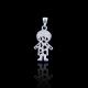Little Boy Design 925 Silver Cubic Zirconia Pendant Jewelry Japanese Style