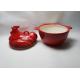 Rooster Shaped Ceramic Houseware Covered Baking Bowl Hand Painted Stoneware Earthenware