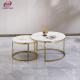 Modern Steel Coffee Table Round Marble Nesting Tables For Living Room