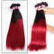 Soft 7A Ombre Brazilian Virgin Hair 1B / Red Ombre Straight Hair 3 Bundles For Adult